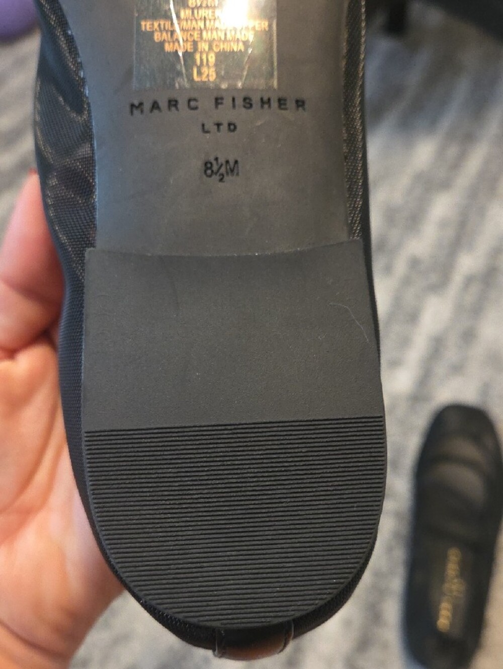 New! Marc Fisher Ureka Mesh Black Square-Toe Ballet Flats Size 8.5 - Picture 4 of 4